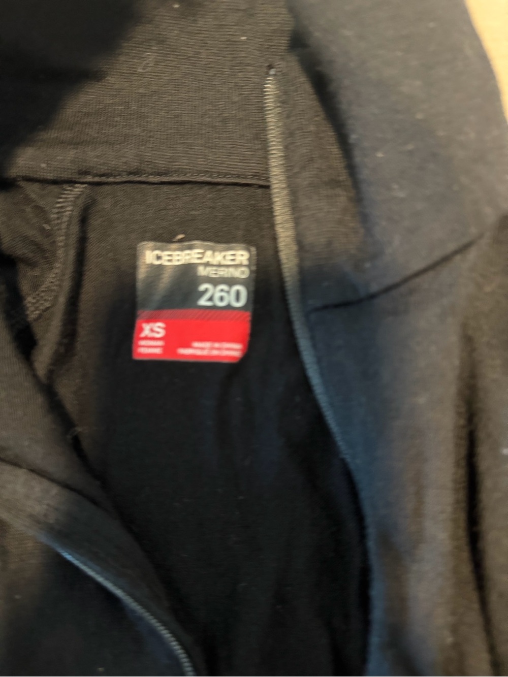 Icebreaker Black Merino 260 Zip-Front Hoodie - Picture 3 of 3